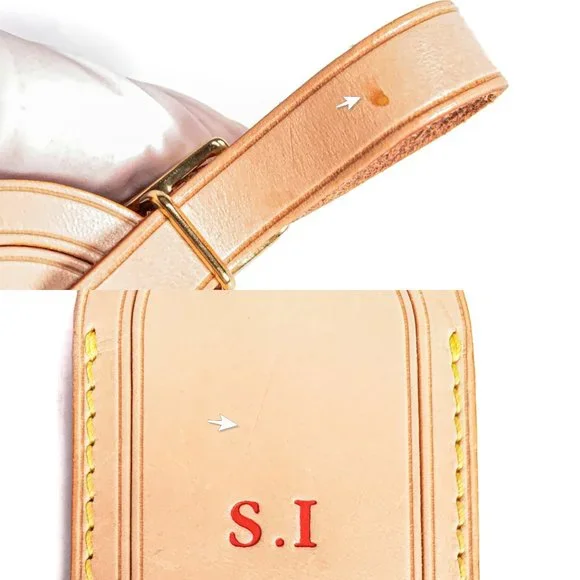 Authentic LOUIS VUITTON Vachetta leather Luggage Name Tag - SI - Picture 7 of 14